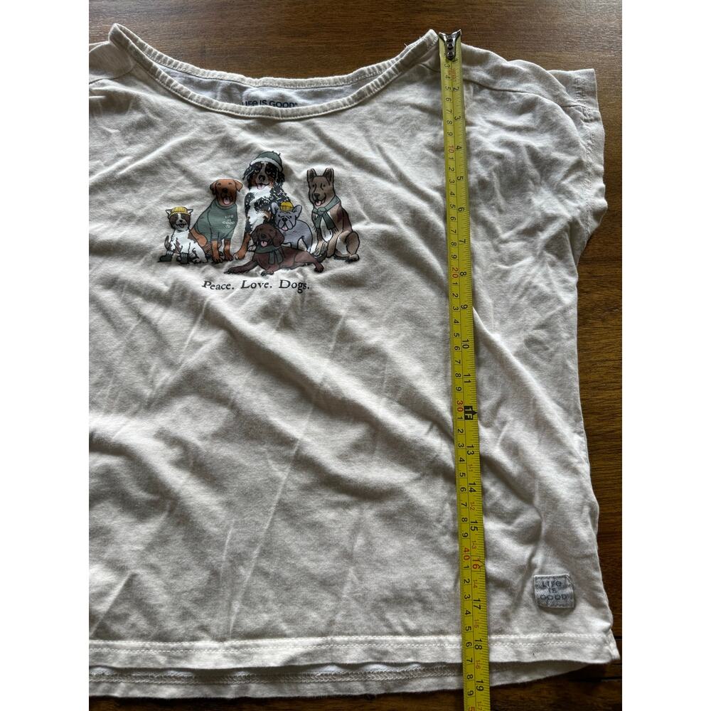 Life Is Good Peace Love Dogs Graphic Sleep Tee Shirt Size Small - Picture 8 of 10